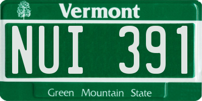 VT license plate NUI391