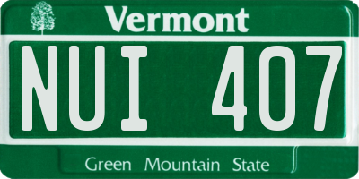 VT license plate NUI407