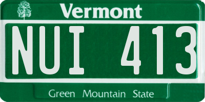 VT license plate NUI413
