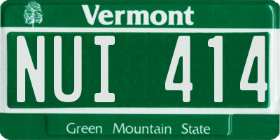 VT license plate NUI414