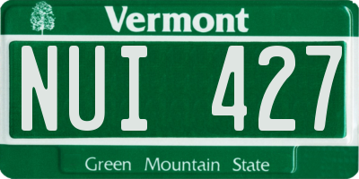 VT license plate NUI427