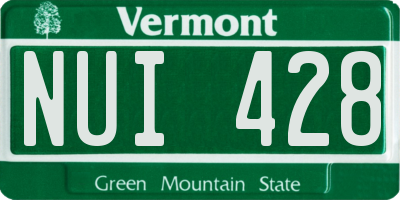 VT license plate NUI428