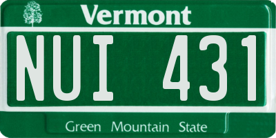 VT license plate NUI431