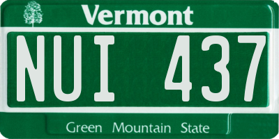 VT license plate NUI437