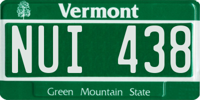 VT license plate NUI438