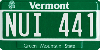 VT license plate NUI441