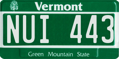VT license plate NUI443