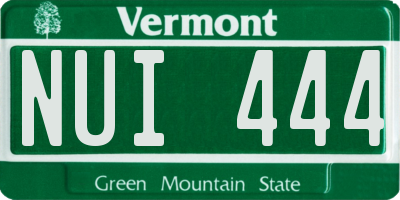 VT license plate NUI444