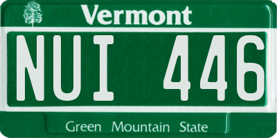 VT license plate NUI446
