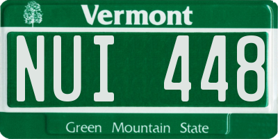 VT license plate NUI448