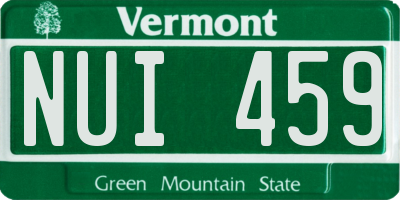 VT license plate NUI459