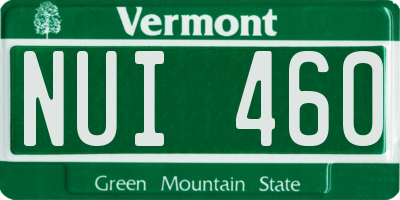 VT license plate NUI460