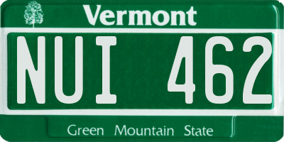 VT license plate NUI462