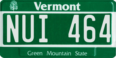 VT license plate NUI464
