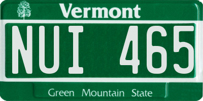 VT license plate NUI465