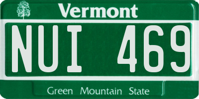 VT license plate NUI469