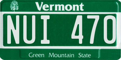 VT license plate NUI470