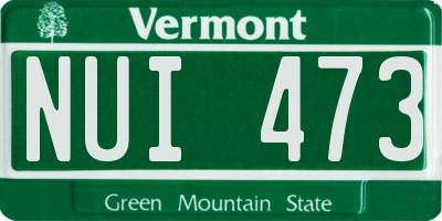 VT license plate NUI473