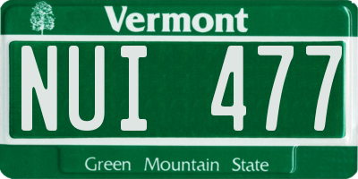 VT license plate NUI477