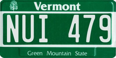 VT license plate NUI479