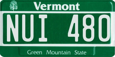 VT license plate NUI480