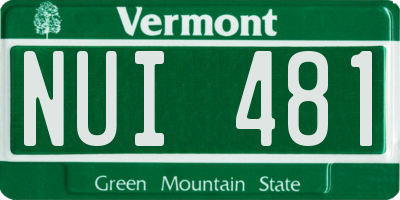 VT license plate NUI481