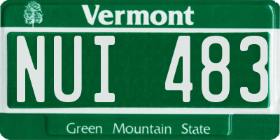 VT license plate NUI483