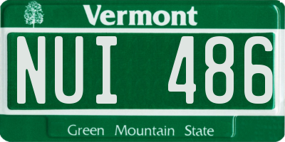 VT license plate NUI486