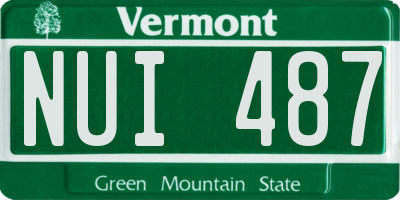 VT license plate NUI487