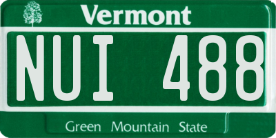 VT license plate NUI488