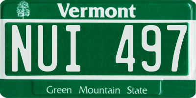 VT license plate NUI497