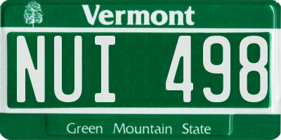 VT license plate NUI498