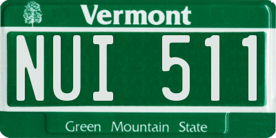 VT license plate NUI511