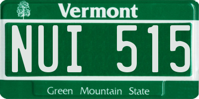VT license plate NUI515