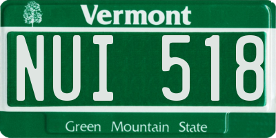 VT license plate NUI518