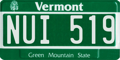 VT license plate NUI519