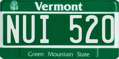 VT license plate NUI520