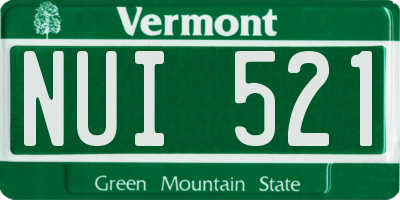 VT license plate NUI521