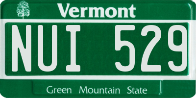 VT license plate NUI529
