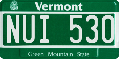 VT license plate NUI530