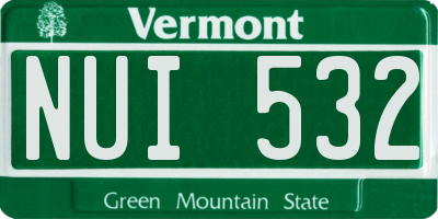VT license plate NUI532