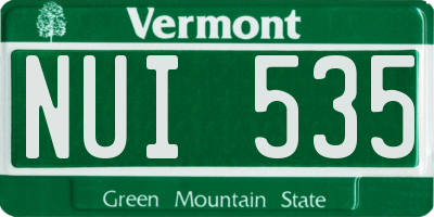 VT license plate NUI535