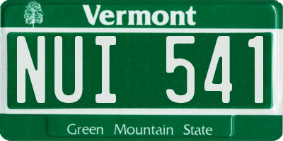 VT license plate NUI541