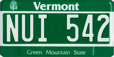 VT license plate NUI542