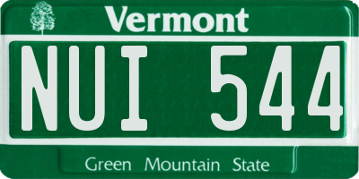 VT license plate NUI544