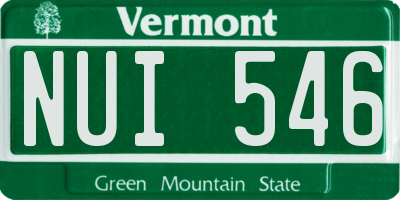 VT license plate NUI546