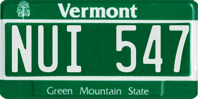 VT license plate NUI547