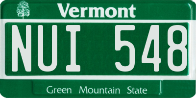 VT license plate NUI548