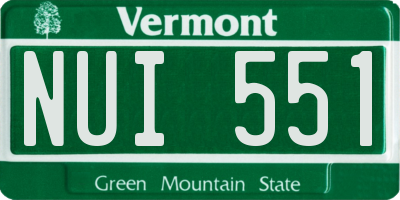 VT license plate NUI551