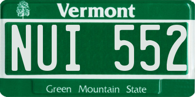 VT license plate NUI552
